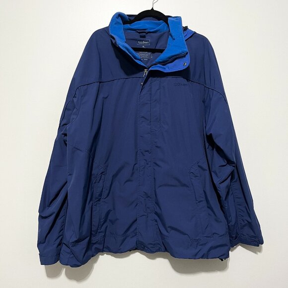 LL Bean Mens Trail Model Rain Jacket Size XL Blue Full Zip Outdoor Gorpcore - Picture 1 of 8